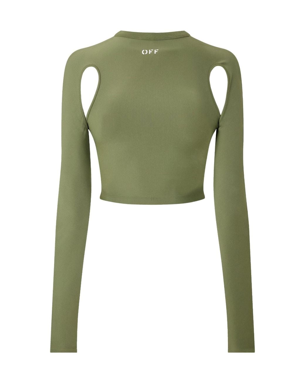 Off-White c/o Virgil Abloh Green Hollow-Out Long-Sleeved Top