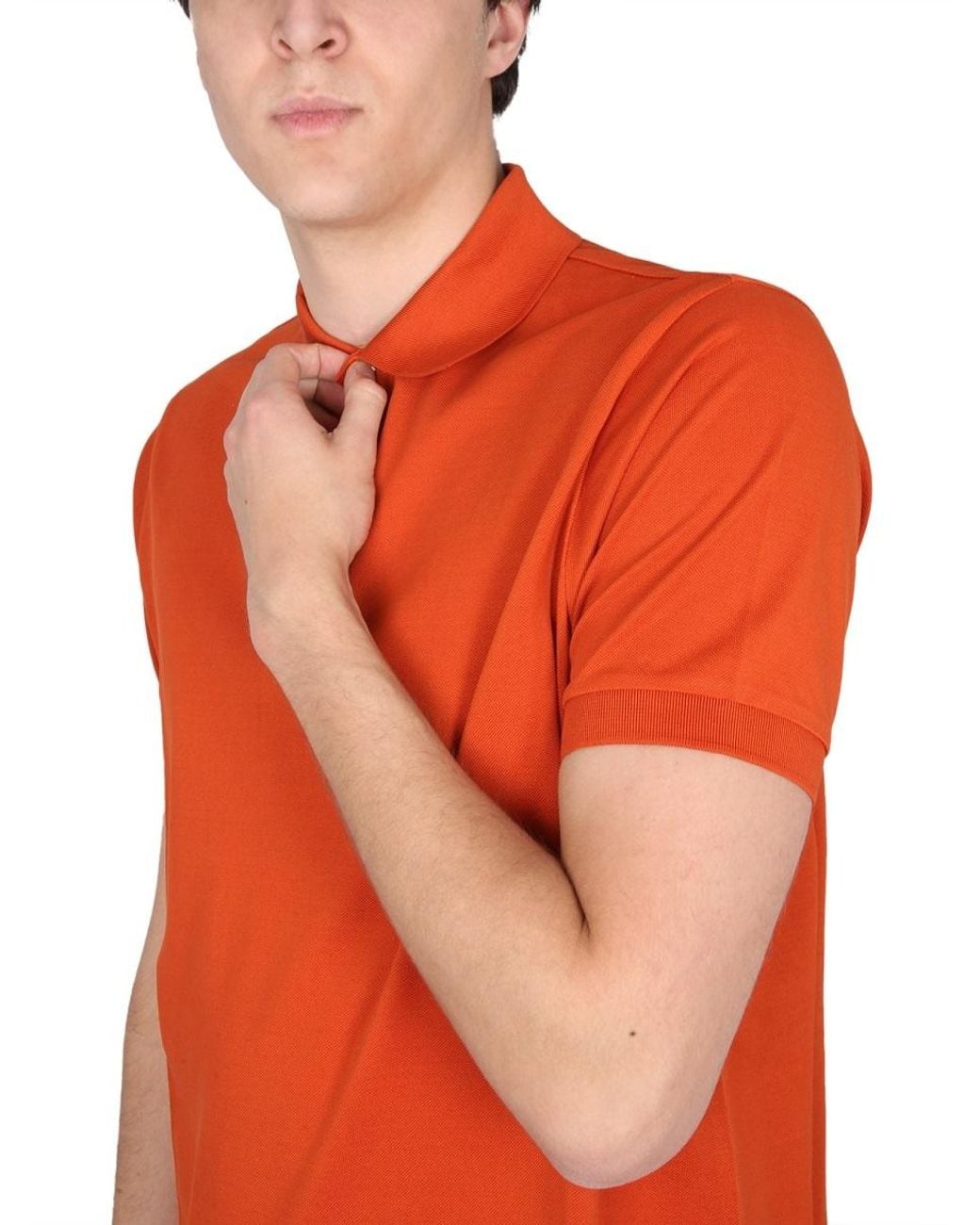 Paul Smith Orange Short-Sleeved Straight Hem Polo Shirt for men