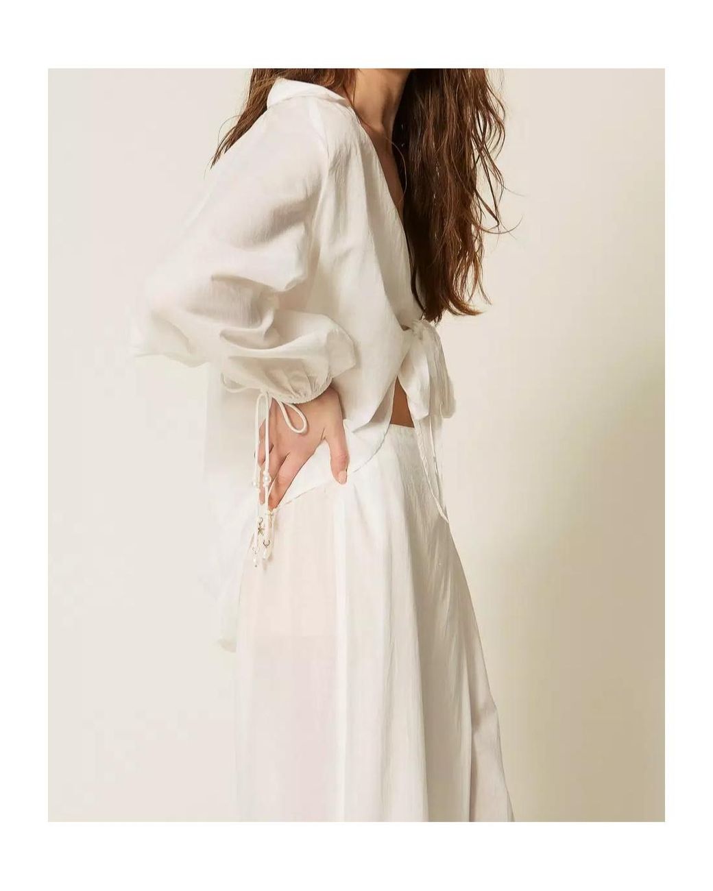 Twinset White Tie-Detail Shirt