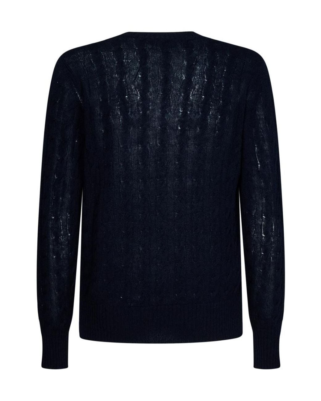 Etro Blue Logo-Embroidered V-Neck Knitted Jumper for men