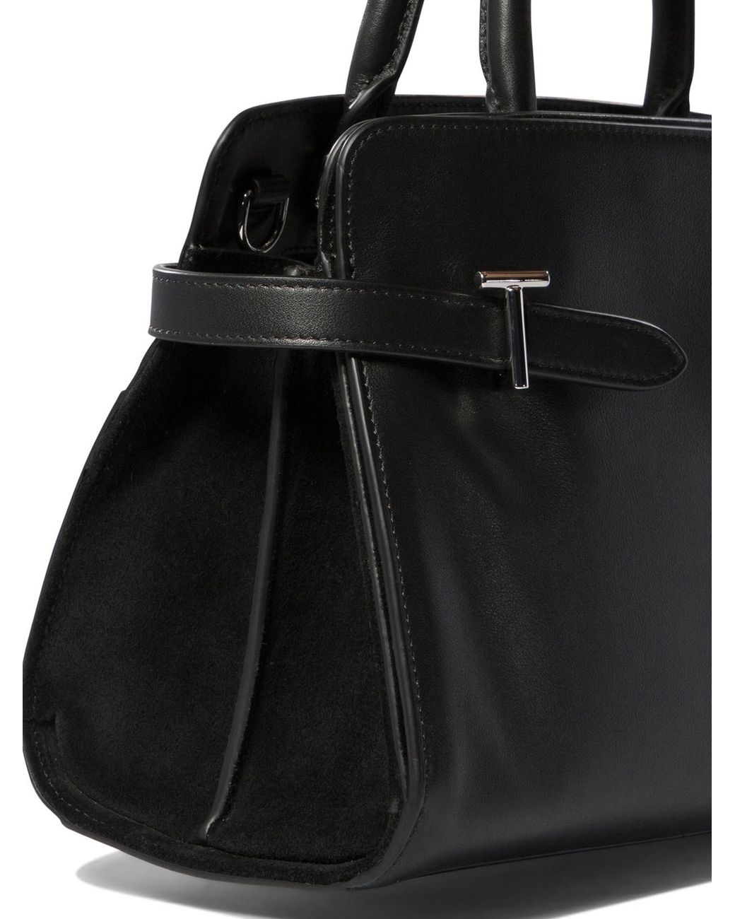 Le Tanneur Black Structured Top Handle Tote Bag
