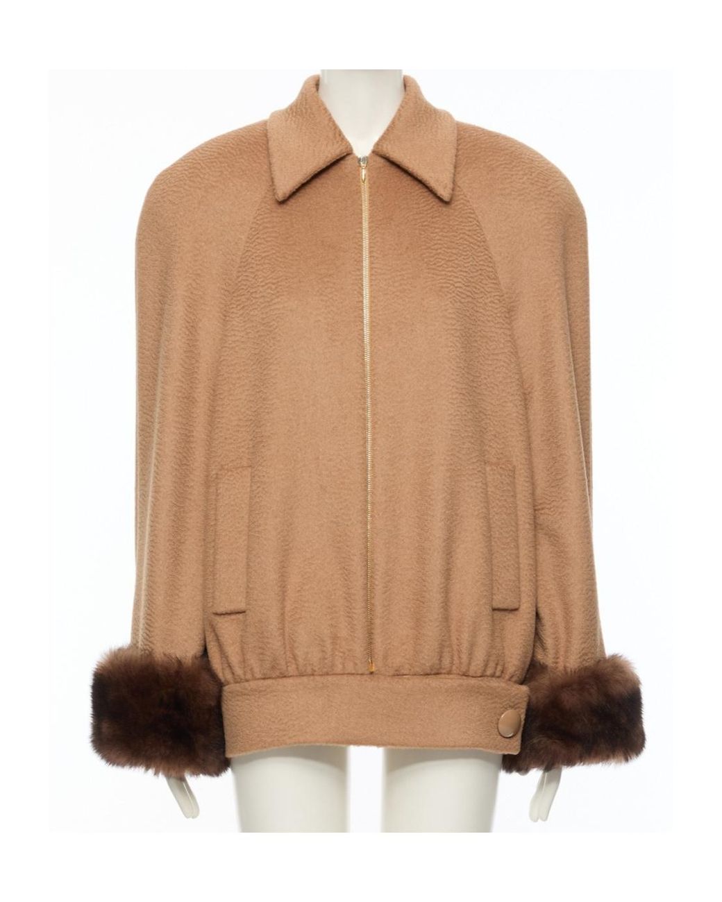 Valentino Brown Zip-Up Long-Sleeved Jacket