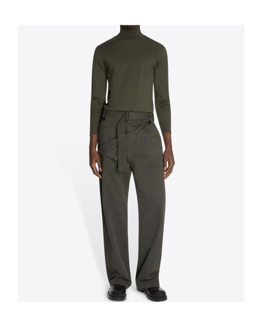 Dries Van Noten Green Turtle Neck Jumper for men