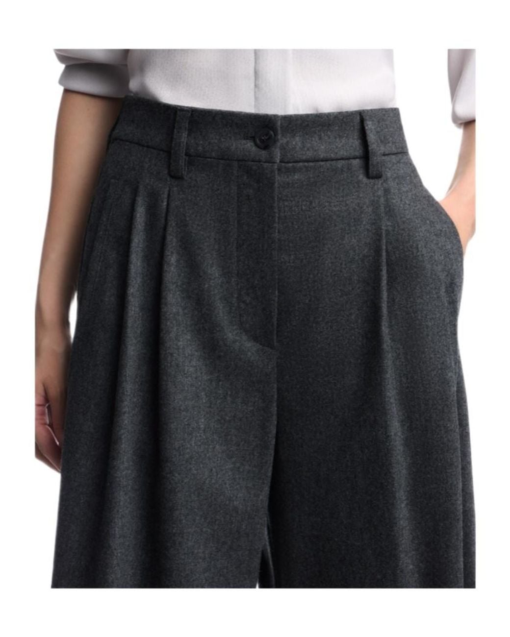Emporio Armani Gray Wool Flannel Pleated Bermuda Shorts Signature Capsule