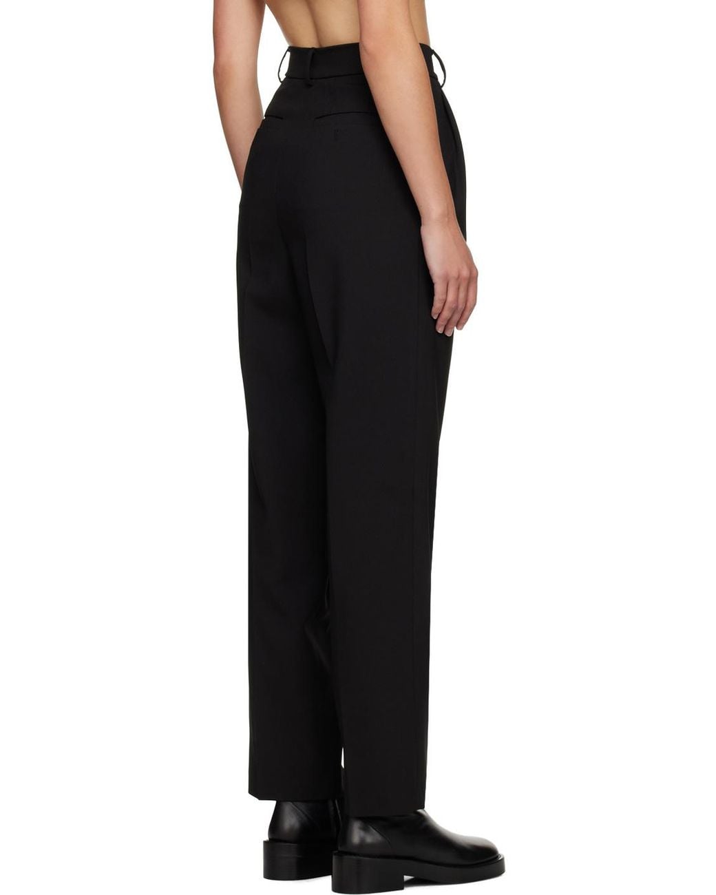 Frankie Shop Black Pleated Long Trousers
