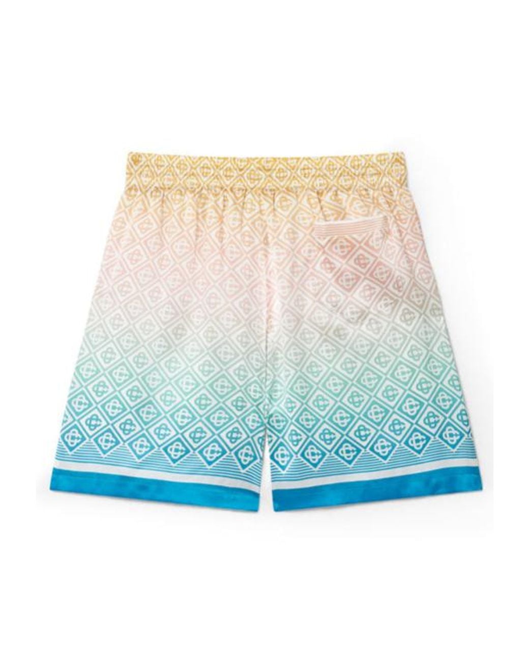 Casablanca Blue Mid-Rise Monogram-Printed Deck Shorts for men