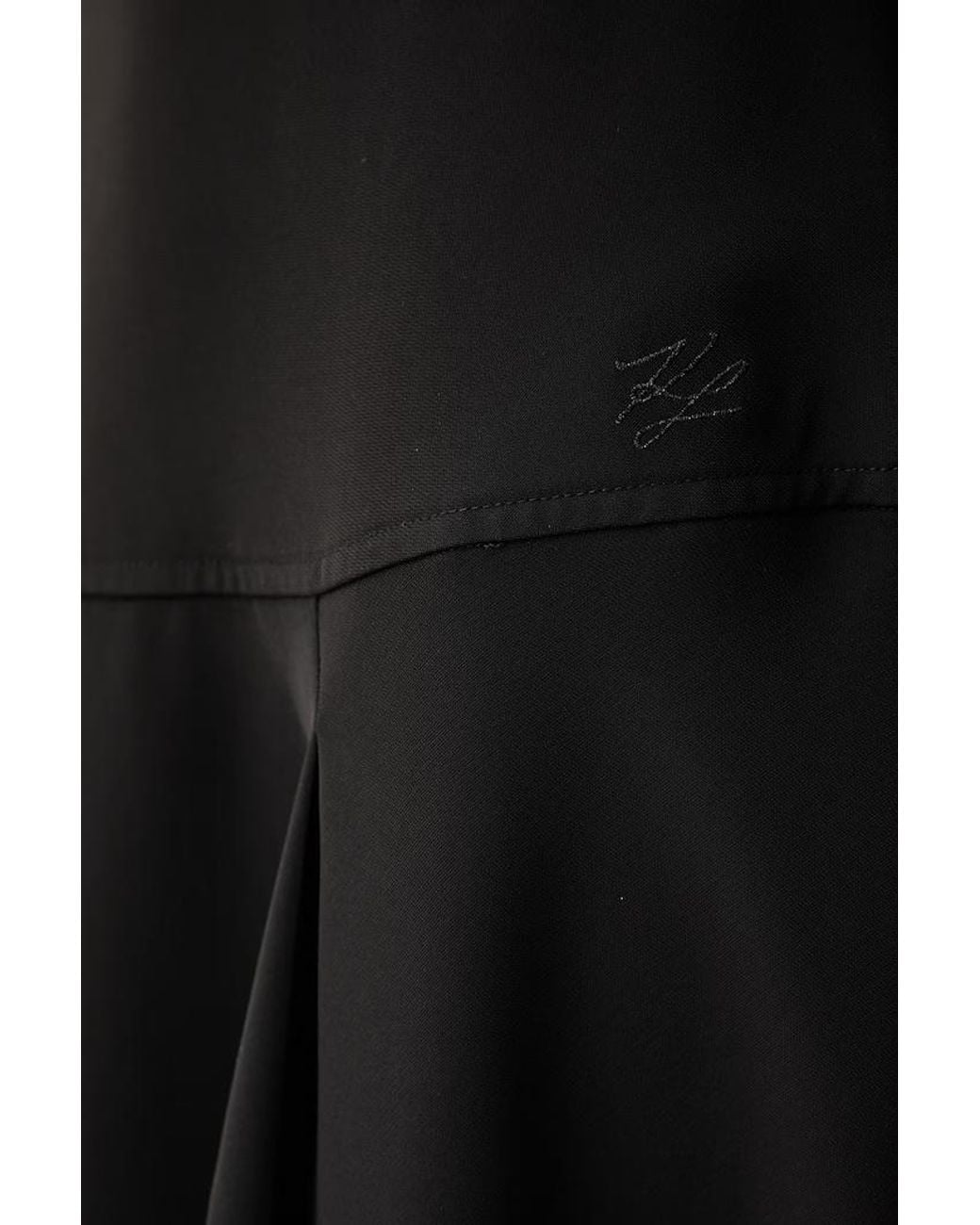 Karl Lagerfeld Black Draped Panelled Midi Dress