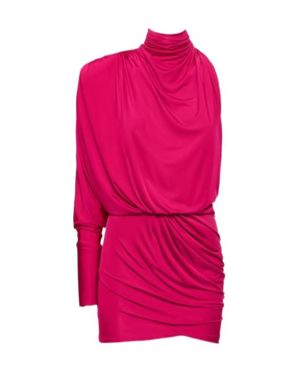Alexandre Vauthier Pink One-Sleeve Mini Dress