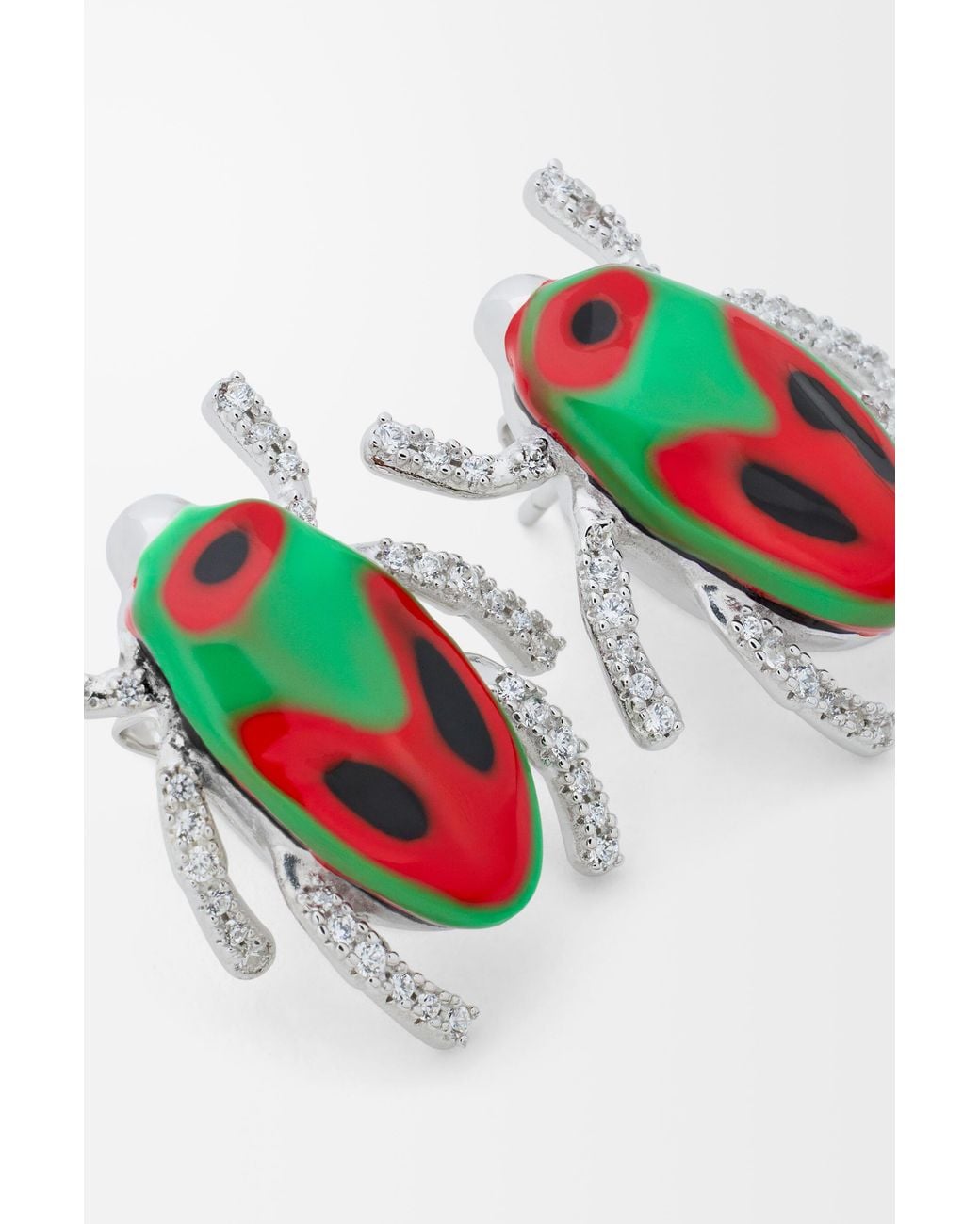 Loewe White Scarabeo Earrings