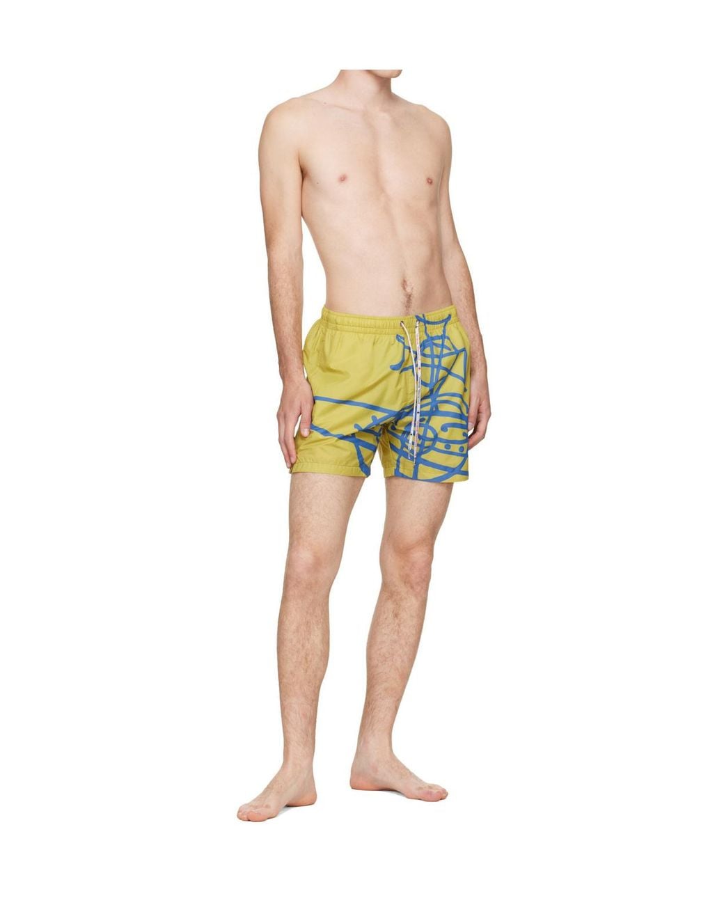 Vivienne Westwood Green Taffeta Swim Trunks for men