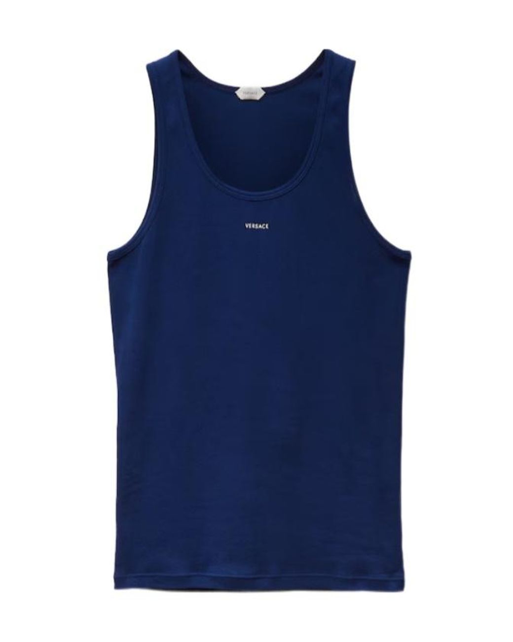 Versace Blue Logo Ribbed Underwear Top for men