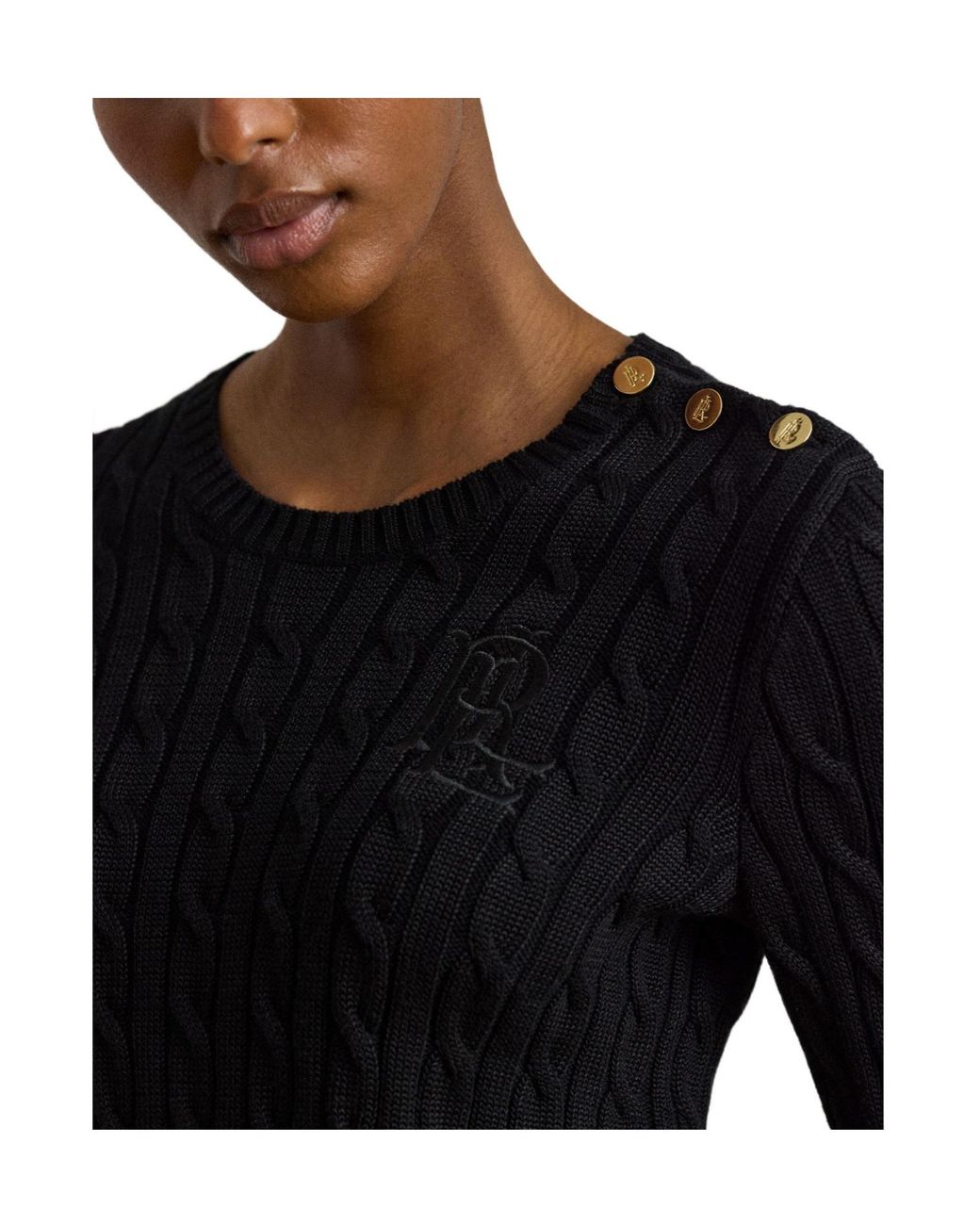 Ralph Lauren Black Cable Knit Jumper