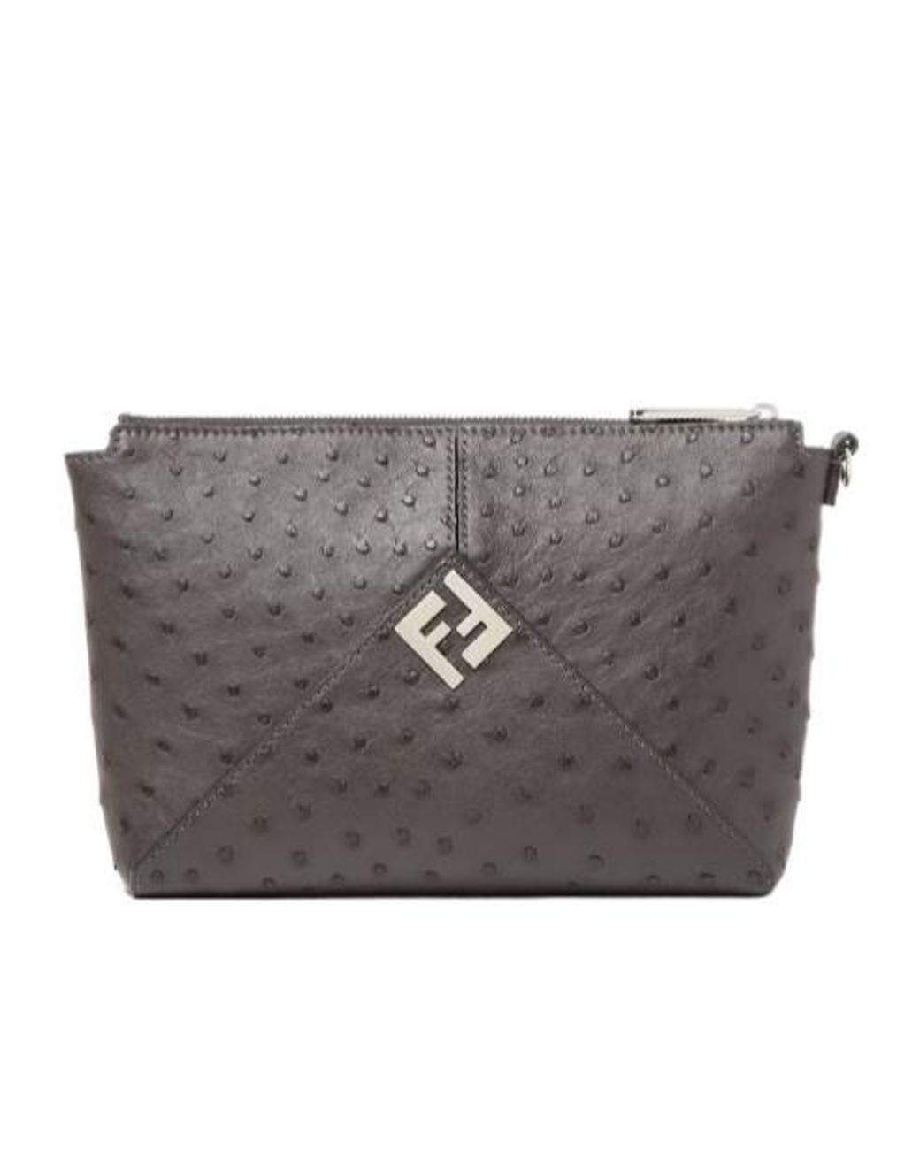 Fendi Gray Lui Clutch for men