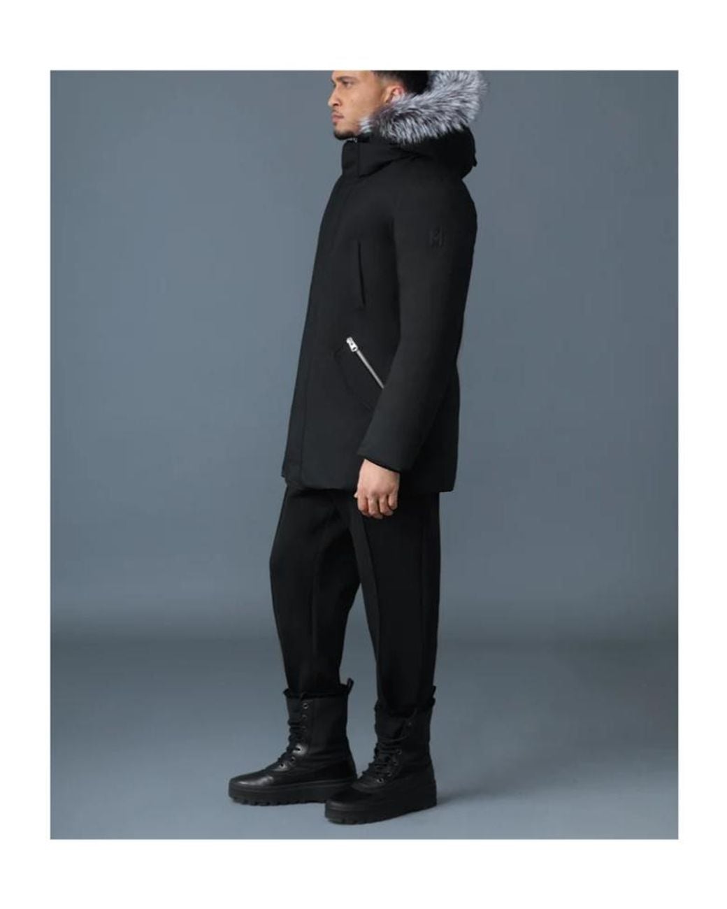Mackage Black Edward Xz Hooded Down Jacket for men