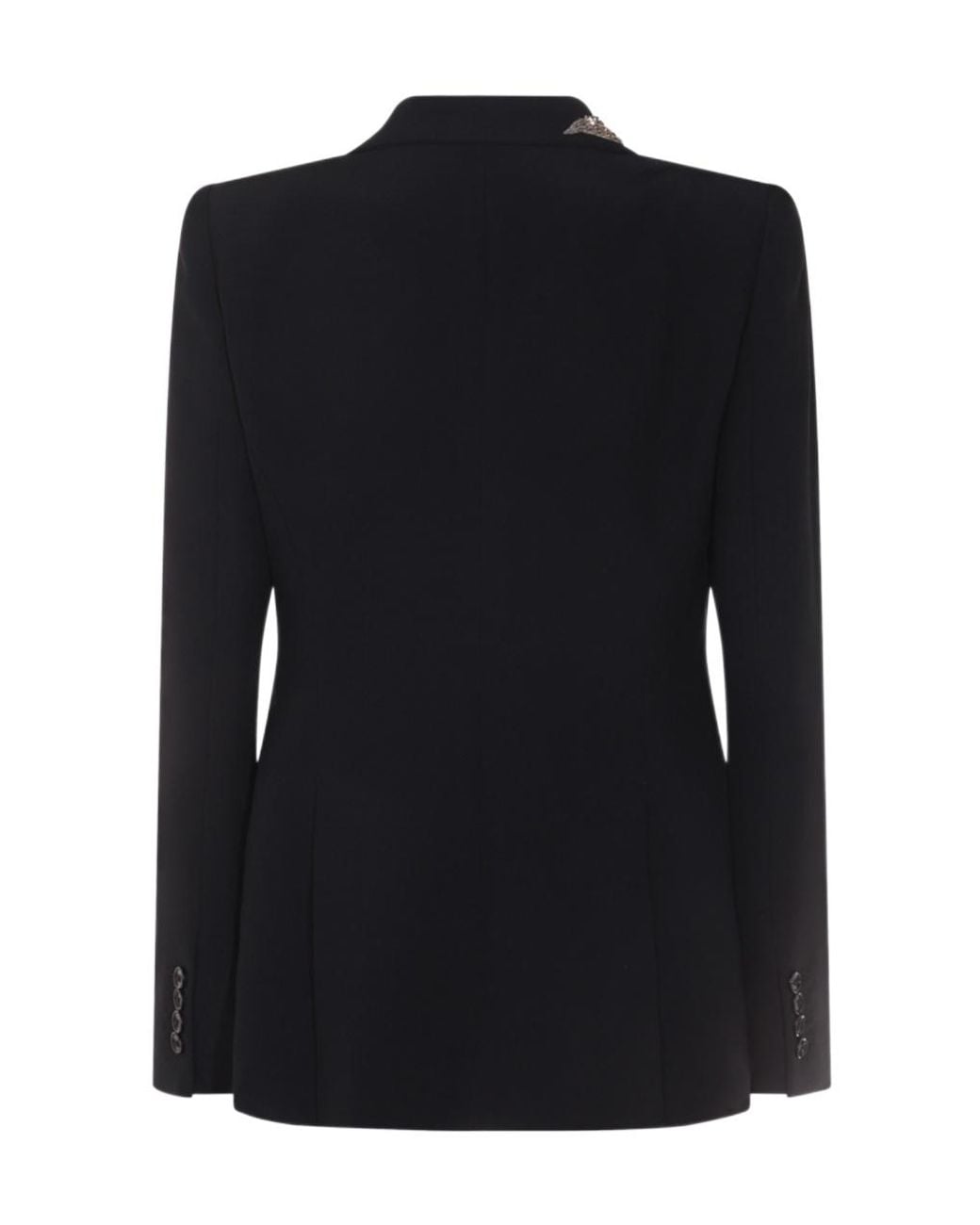 McQueen Black Single Breasted Embellished Blazer