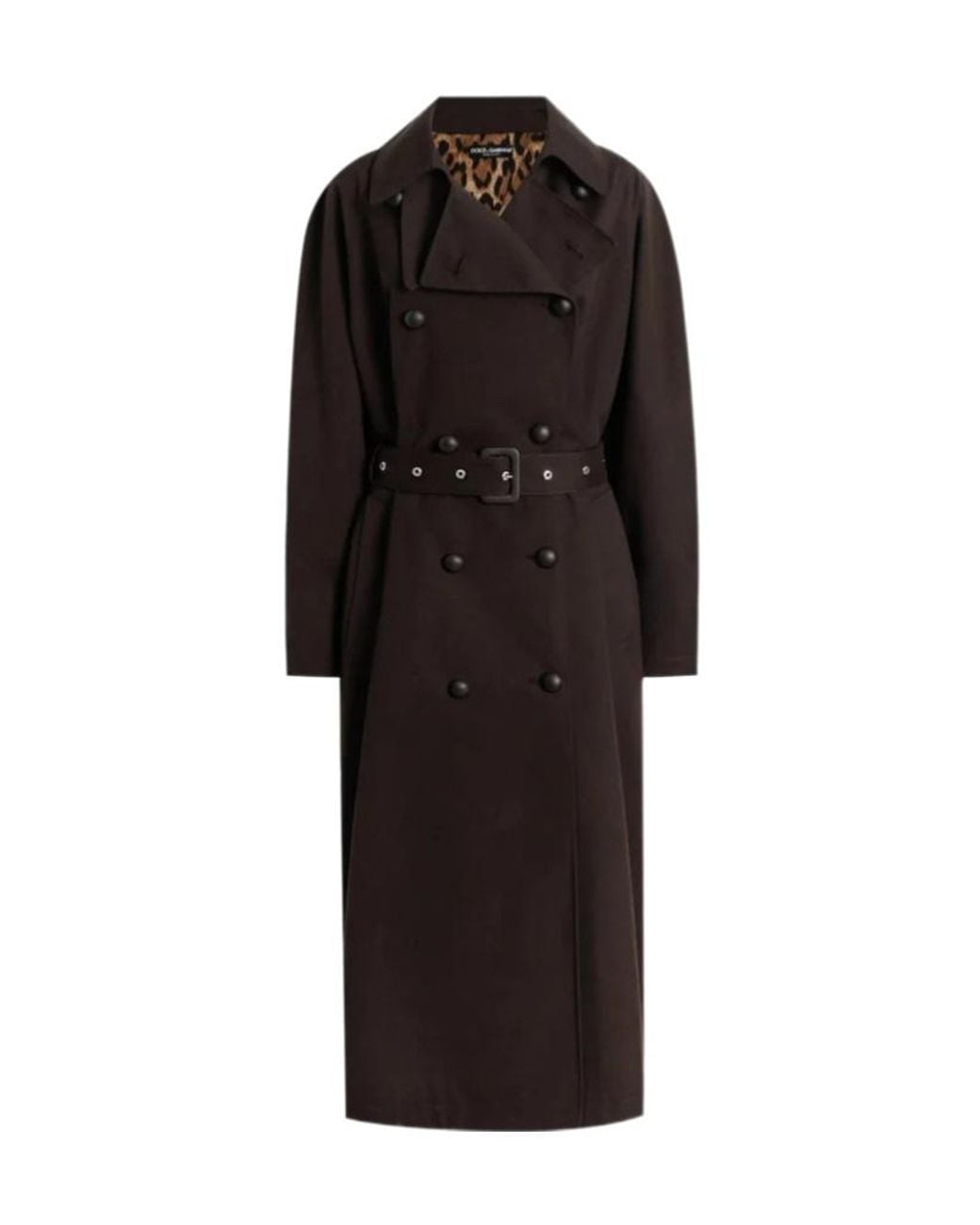 Dolce & Gabbana Black Double-Breasted Belted Coat