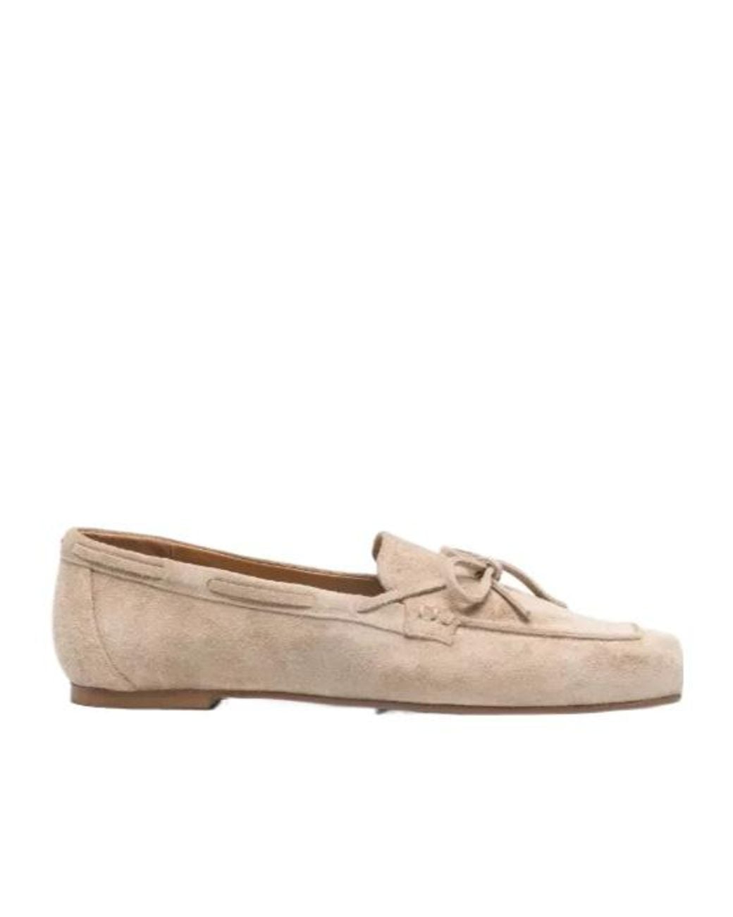 Aeyde Natural Jasper Tie Suede Loafers