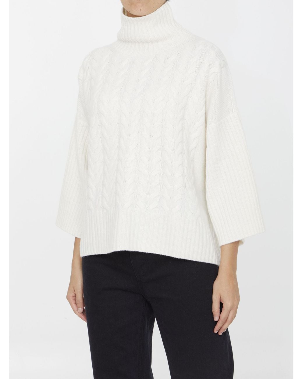 Max Mara White Okra Cashmere Jumper