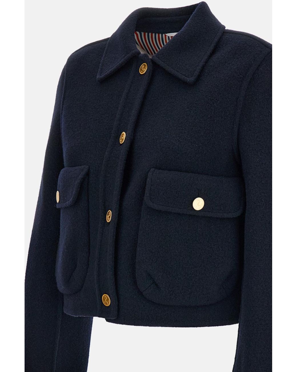 Thom Browne Blue Bell Sleeved Cropped Jacket