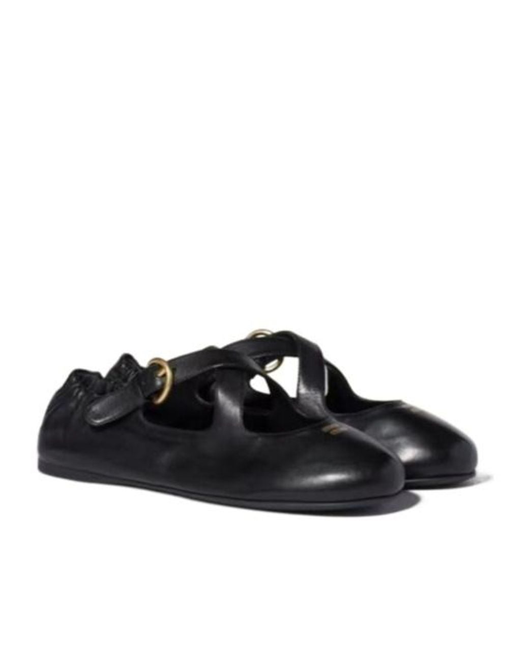 Miu Miu Black Nappa Leather Ballet Flats