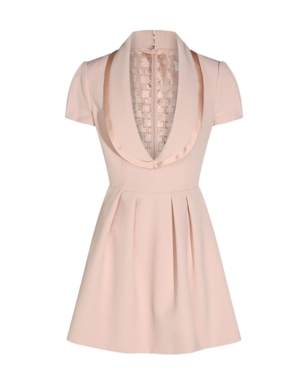 Elisabetta Franchi Pink Shawl Collar Mini Dress