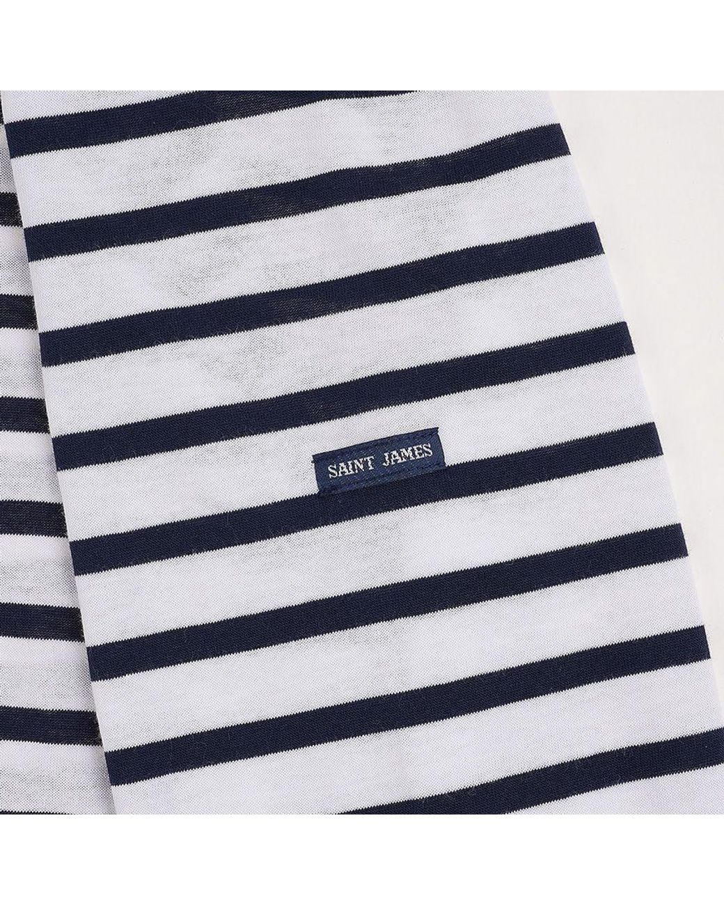 Saint James Blue Guildo Striped Longsleeve Sailor Top for men