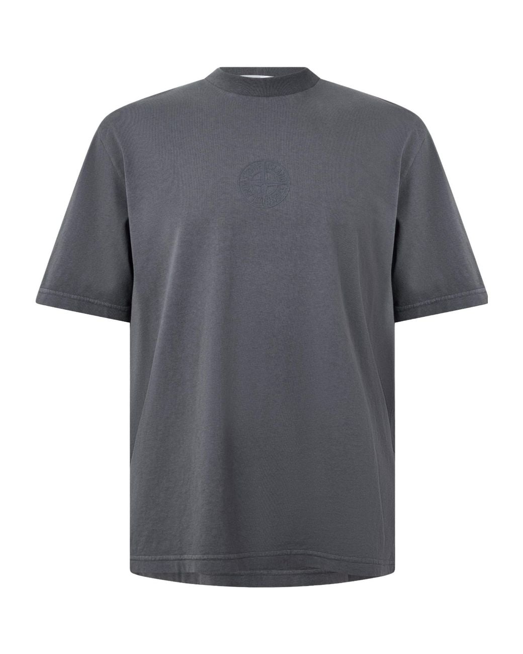 Stone Island Gray Simple Pure Cotton T-Shirt for men