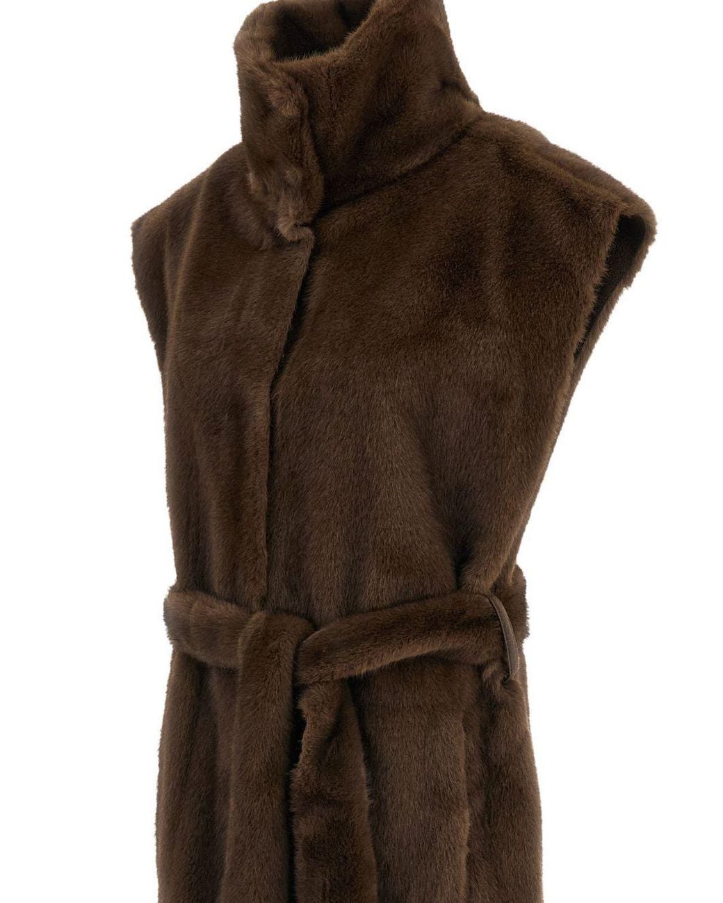 Stand Studio Brown Reversible Sleeveless Coat