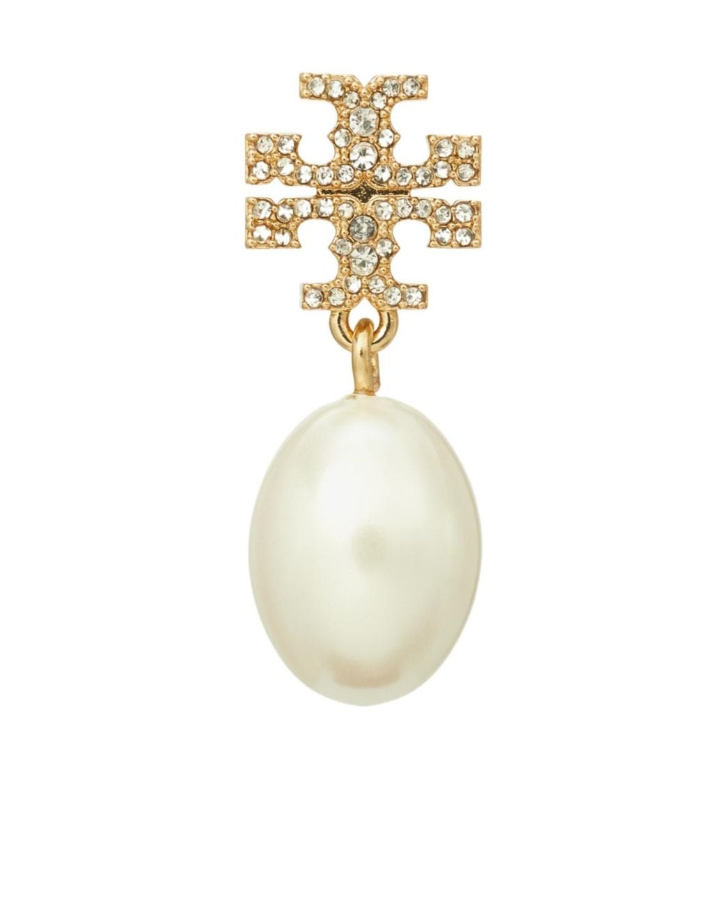 Tory Burch White Kira Pearl Drop Earrings