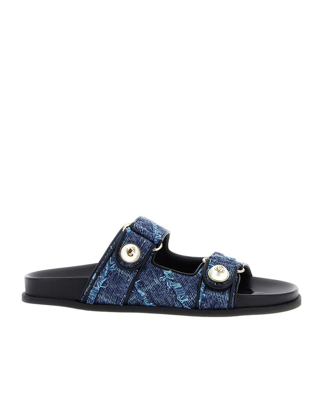 Jimmy Choo Blue Round-Toe Slippers