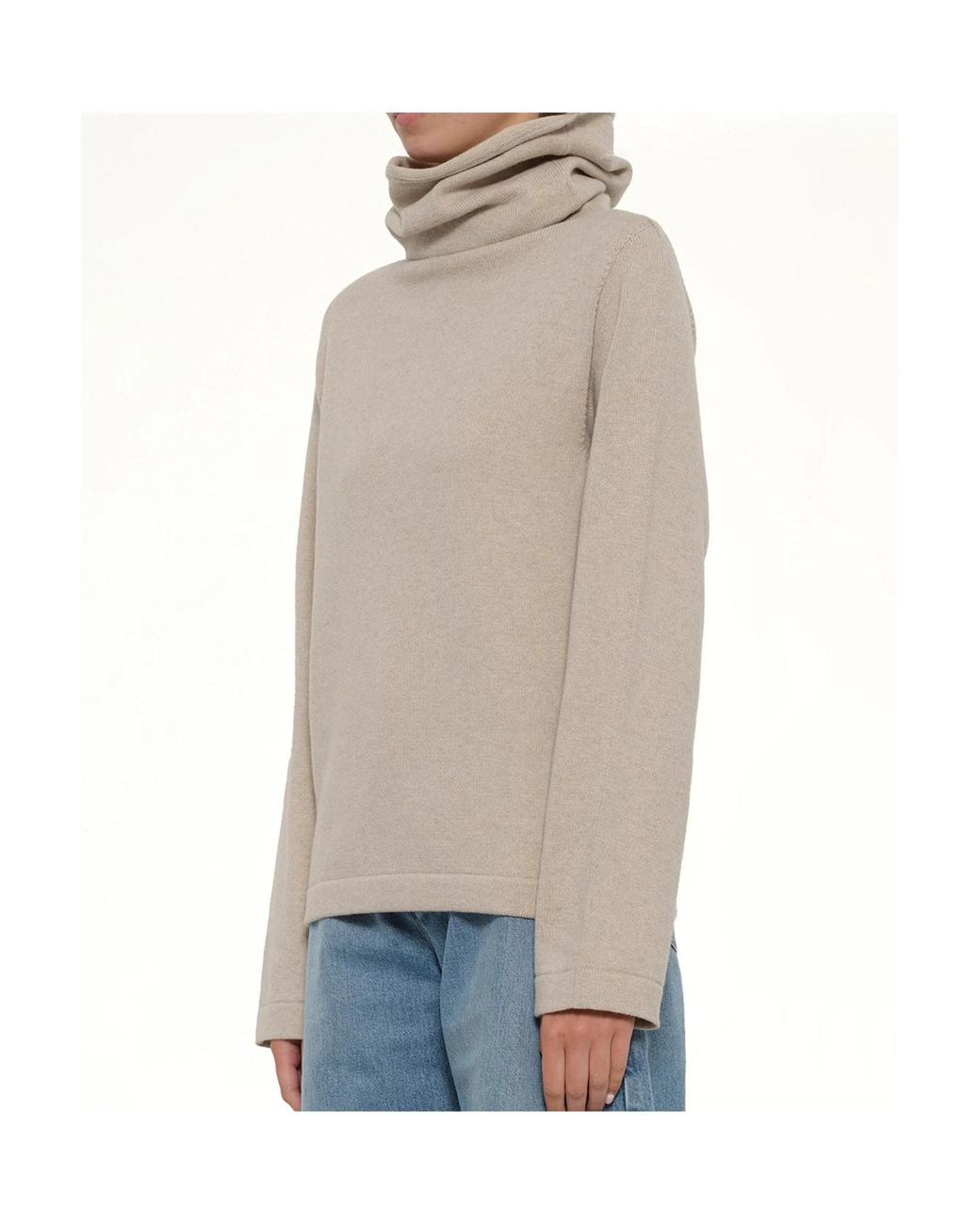 Alaïa Natural Alaïa High Neck Jumper