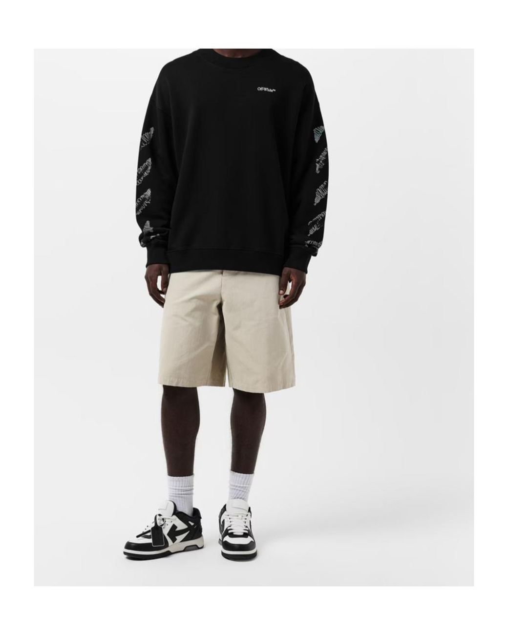 Off-White c/o Virgil Abloh Black Scrib Skate Crew Sweatshirt for men