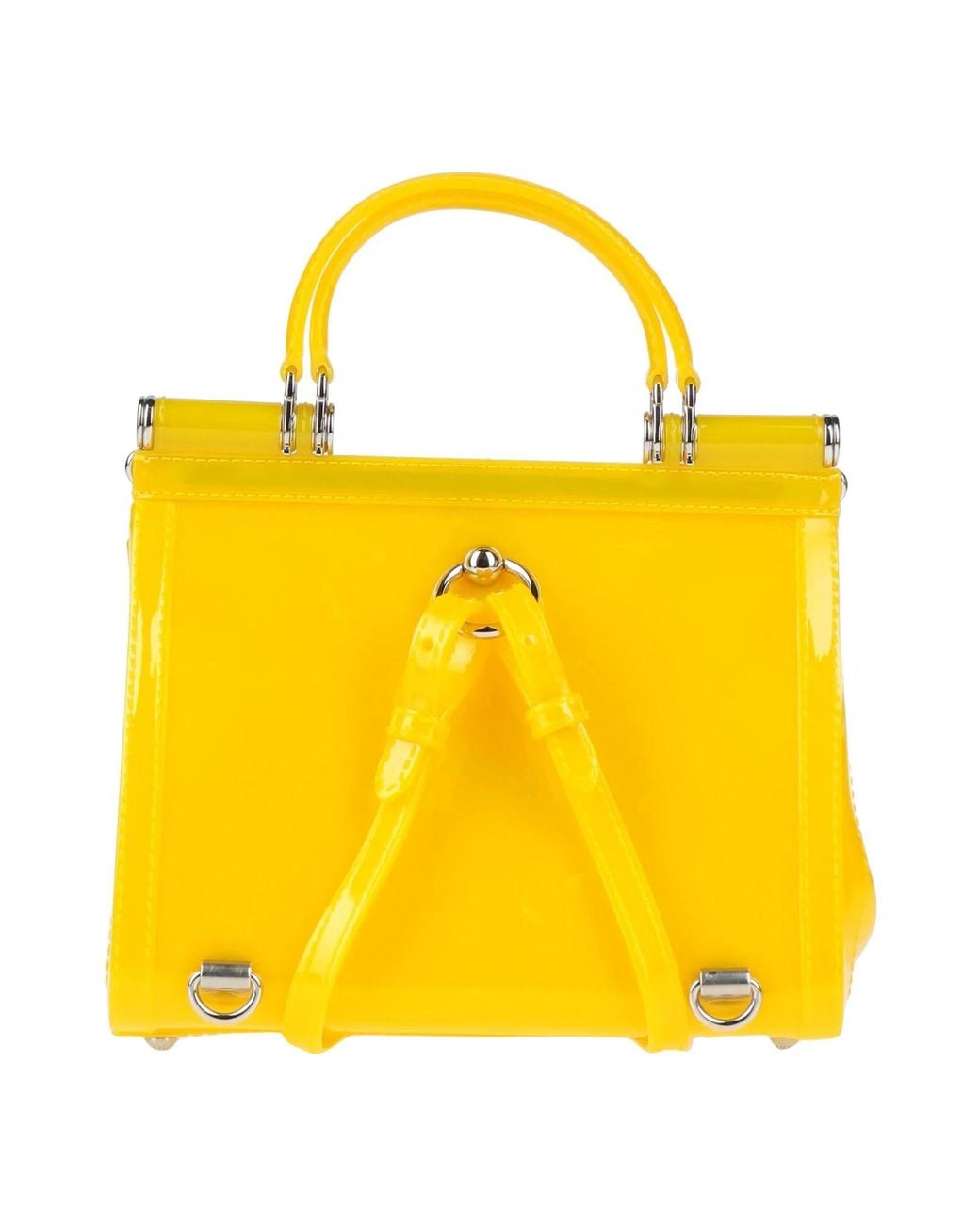 Dolce & Gabbana Yellow Minimalist Solid-Color Rubber Tote Bag