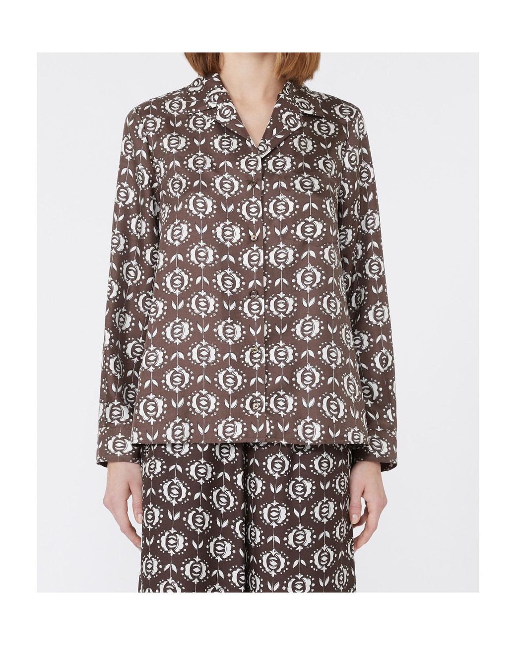 Weekend by Maxmara Brown Oncia All-Over Printed Button-Up Shirt