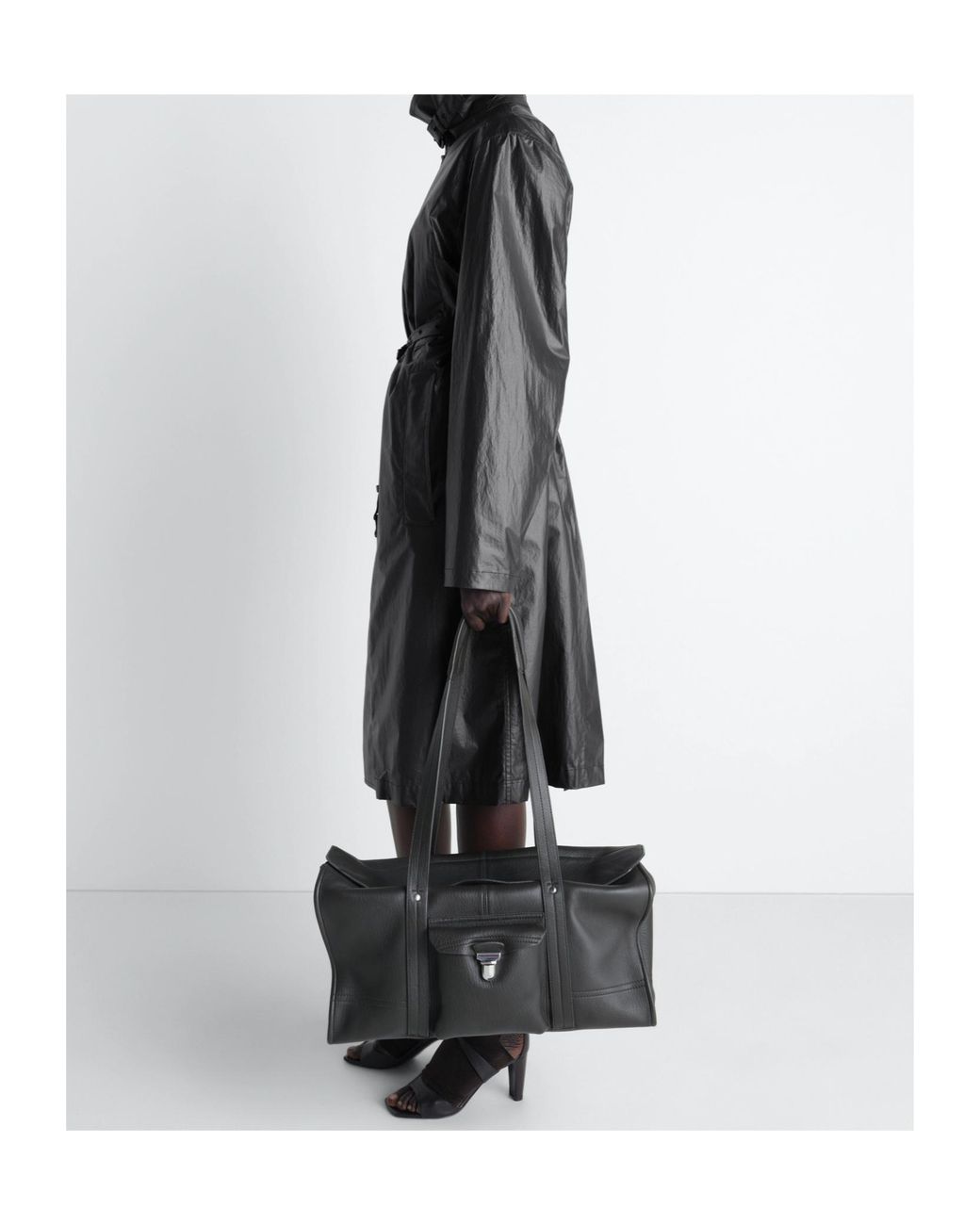 Lemaire Gray Water Repellent Belted Wrap Coat