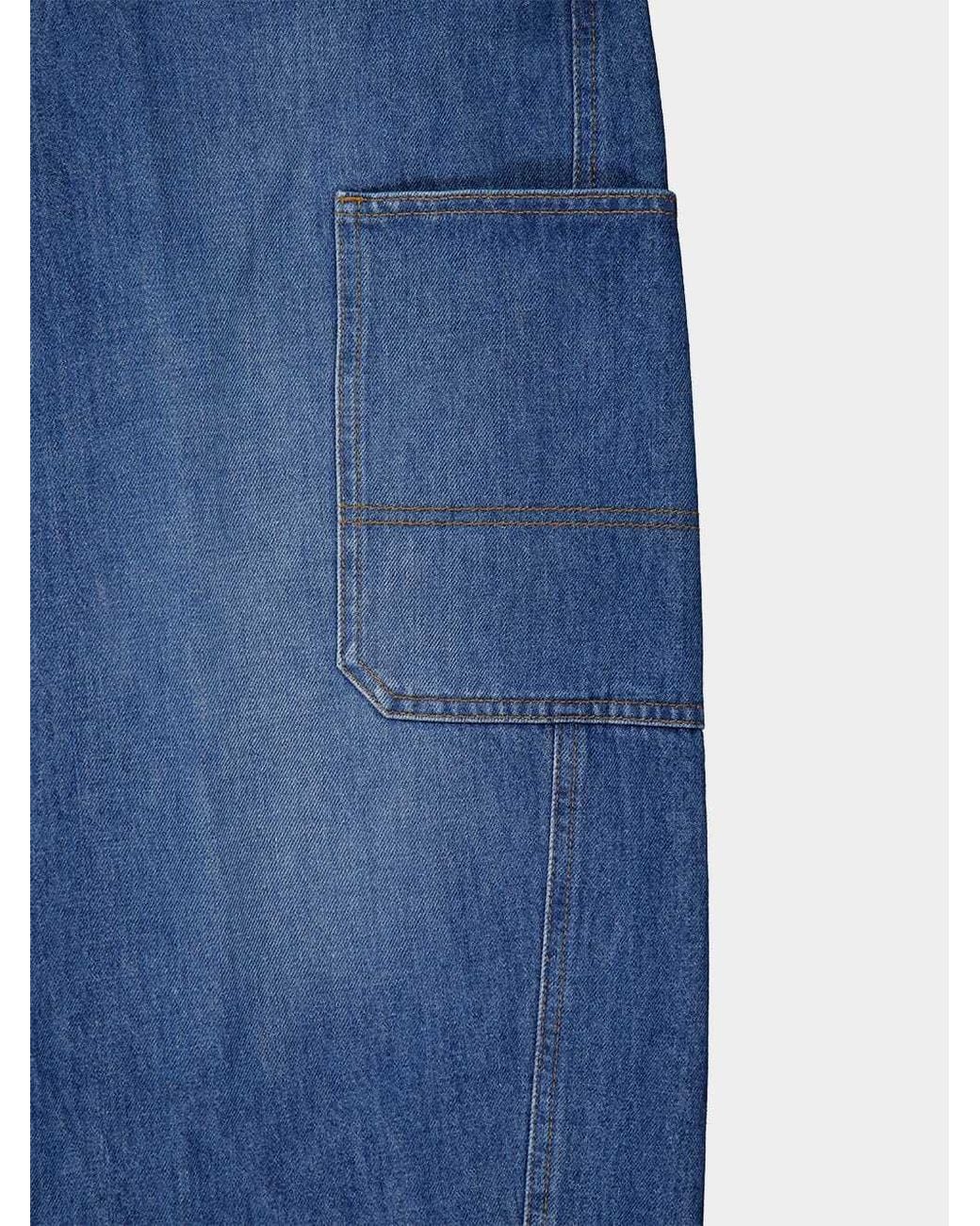 Givenchy Blue Cropped Utility Denim Jeans
