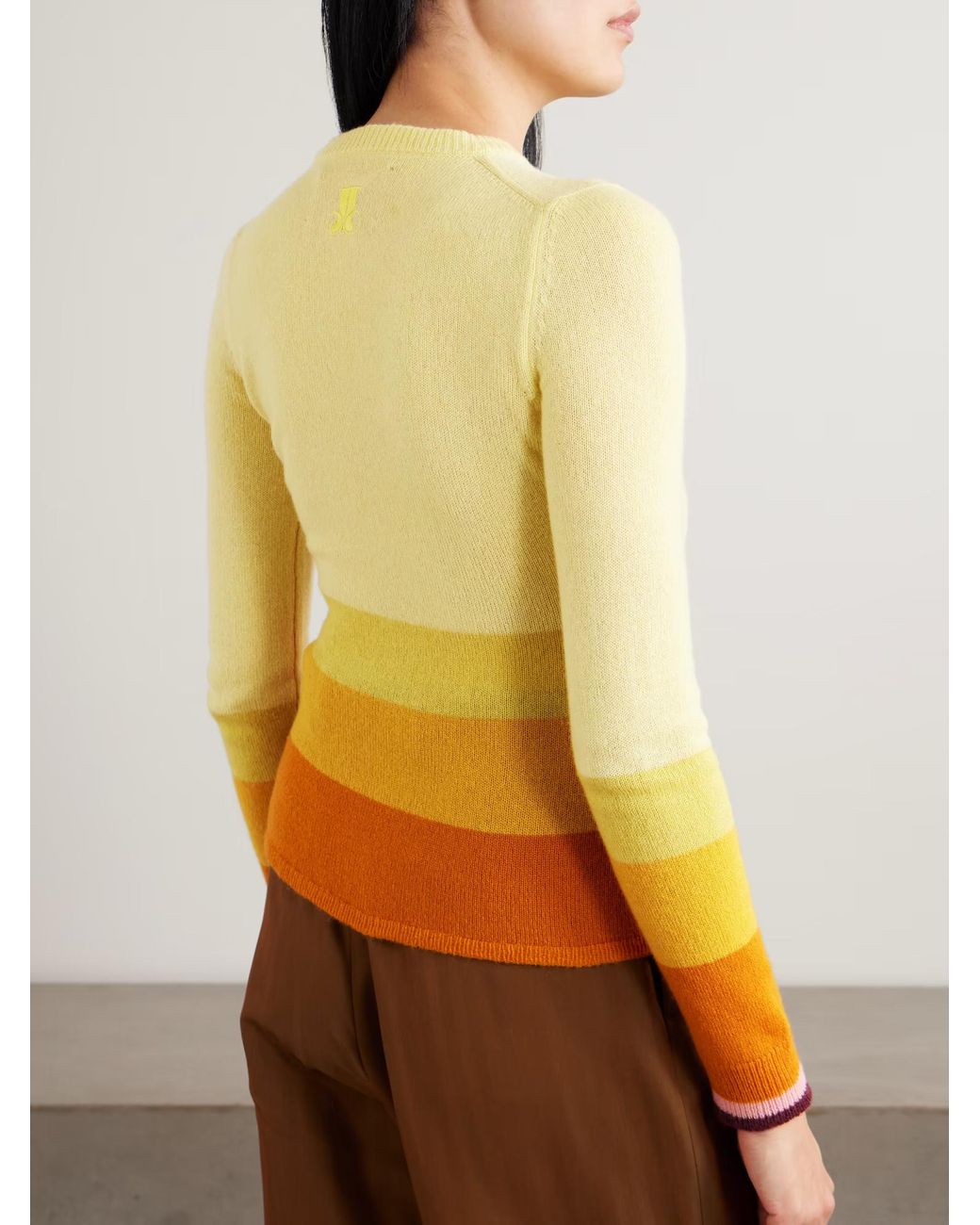 LaDoubleJ Yellow Striped Cashmere Sweater