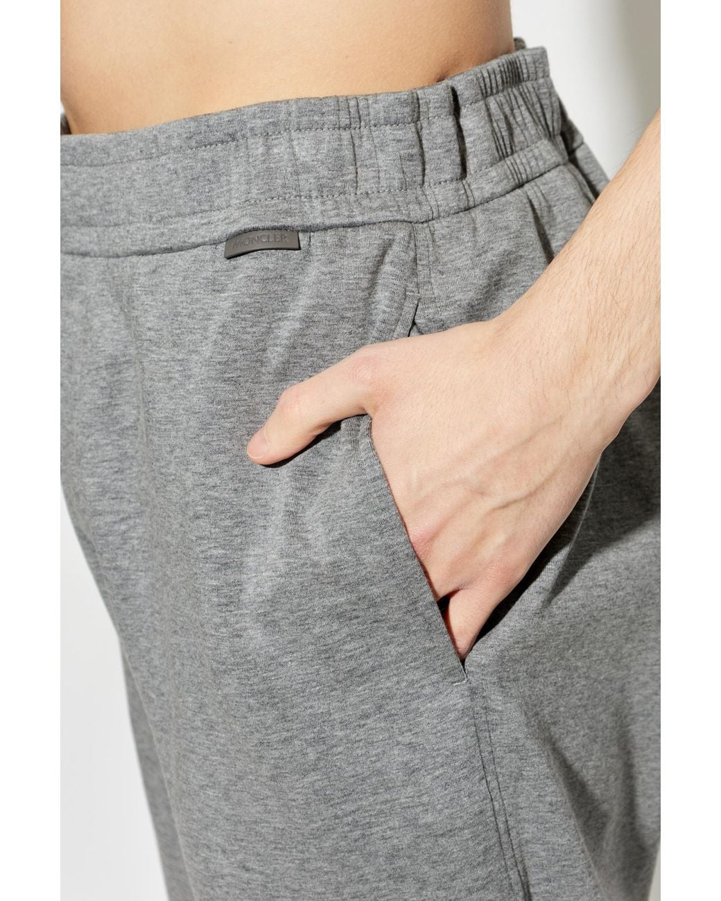Moncler Gray Sweatpants With Logo for men