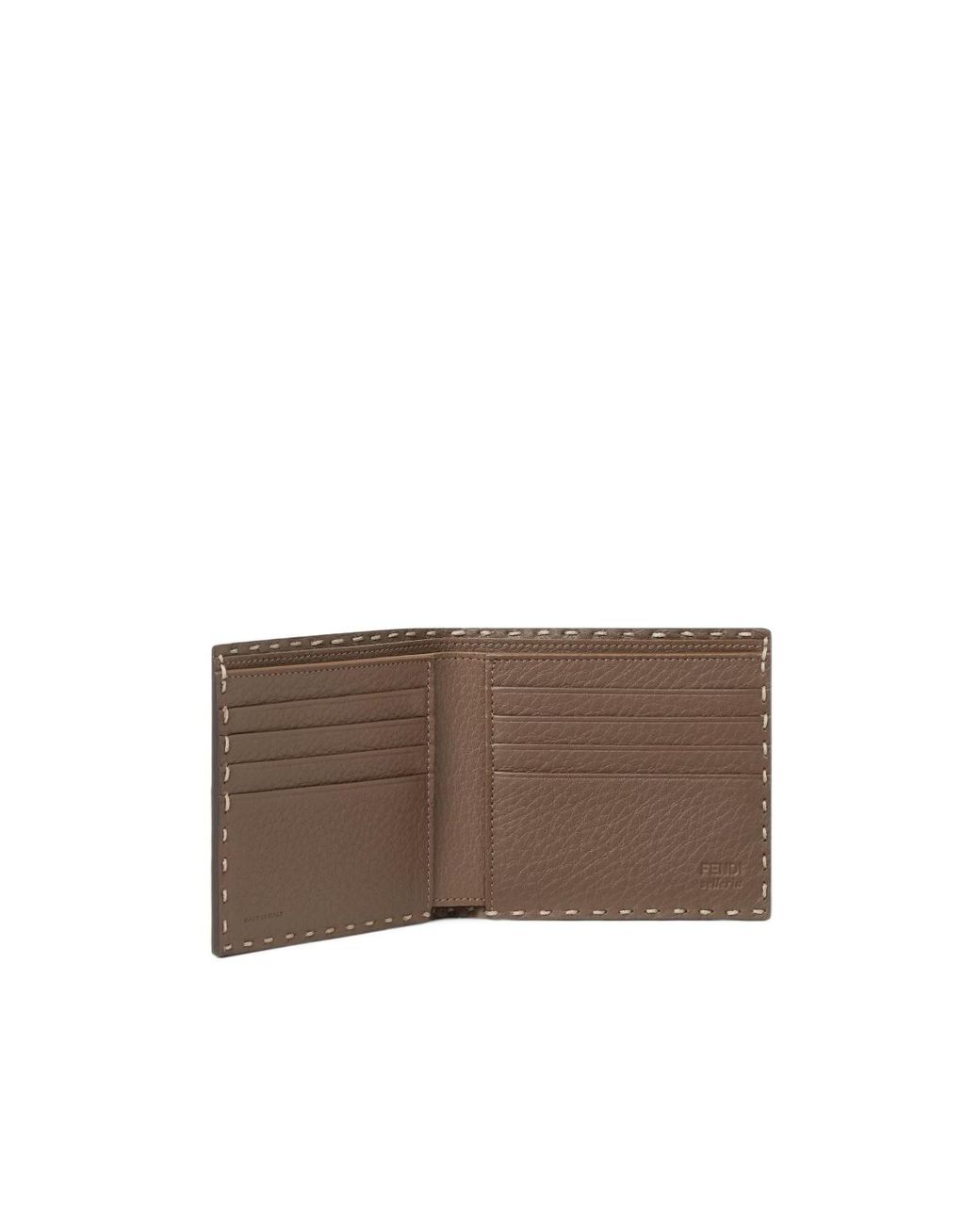 Fendi Brown Selleria Bi-Fold Wallet for men