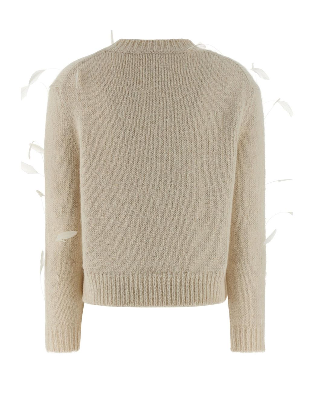 Jil Sander Natural Feather Embellished Jumper