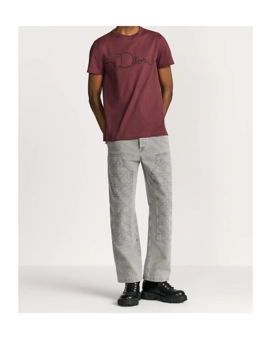 Dior Homme Ribbon Logo Detailed Crewneck T-Shirt in Red for Men | Lyst