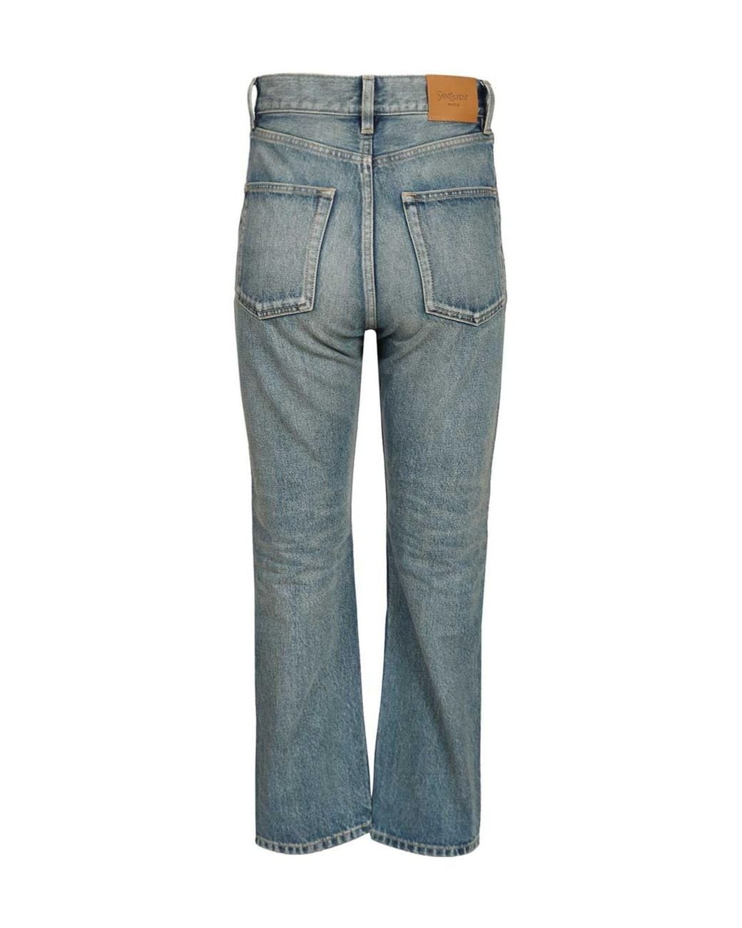 Saint Laurent Blue 90's High-Rise Cropped Slim Jeans