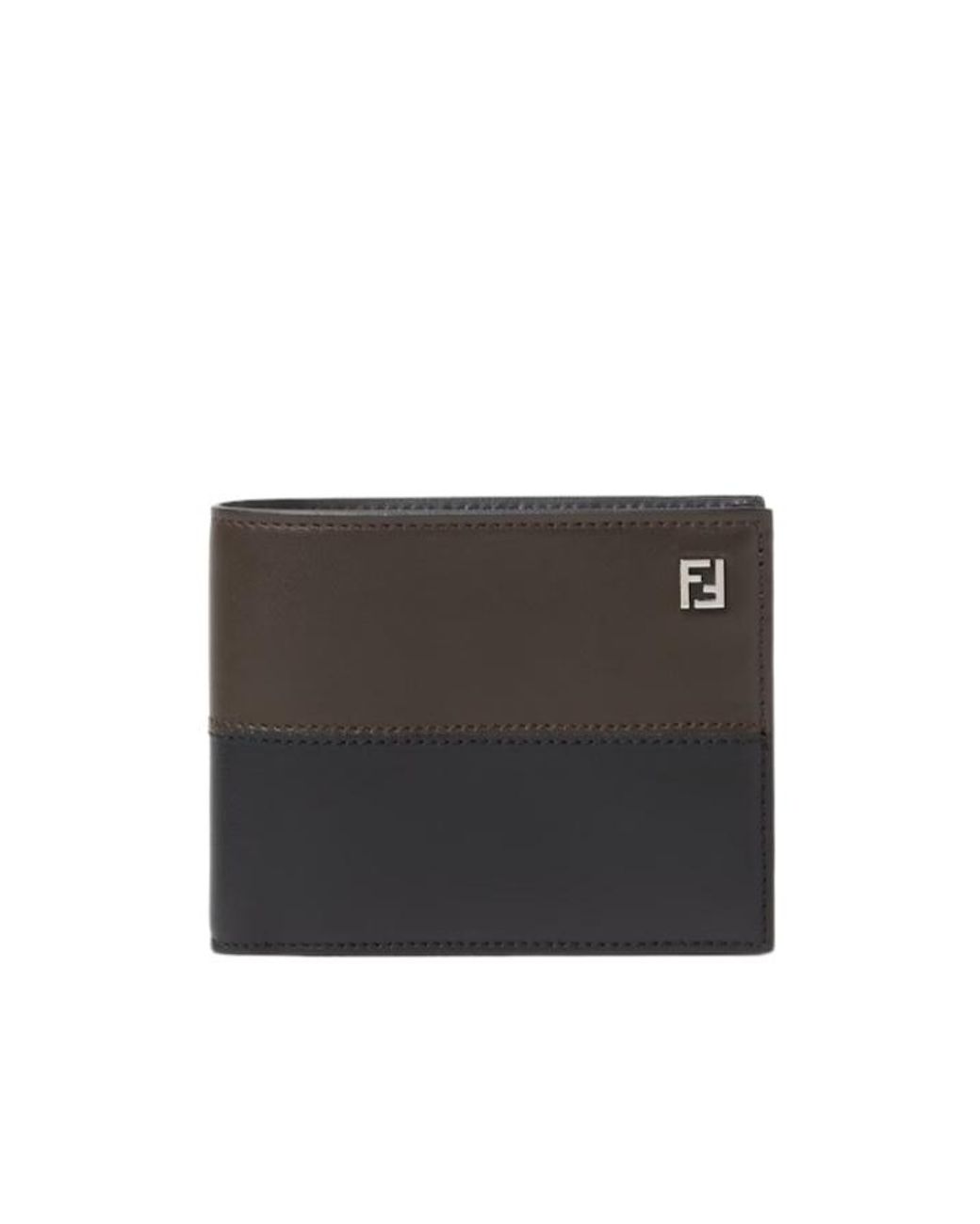 Fendi Black Ff Double Bi-Fold Wallet for men