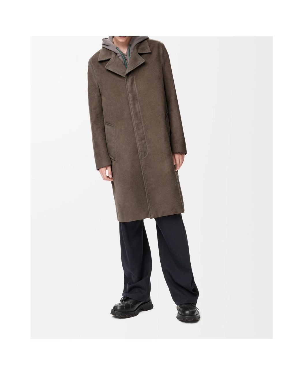 Loewe Brown Cotton Collar Coat for men