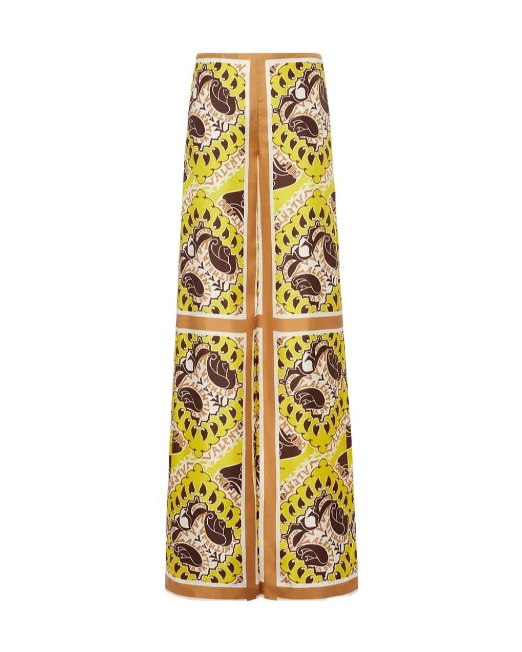 Valentino Metallic Paisley Print High Waist Trousers