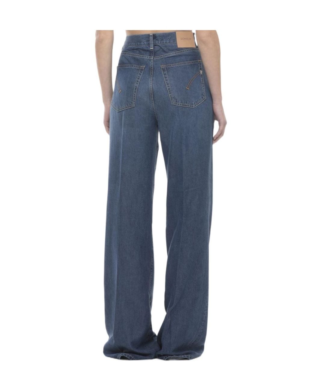 Dondup Blue High-Rise Wide-Leg Jeans