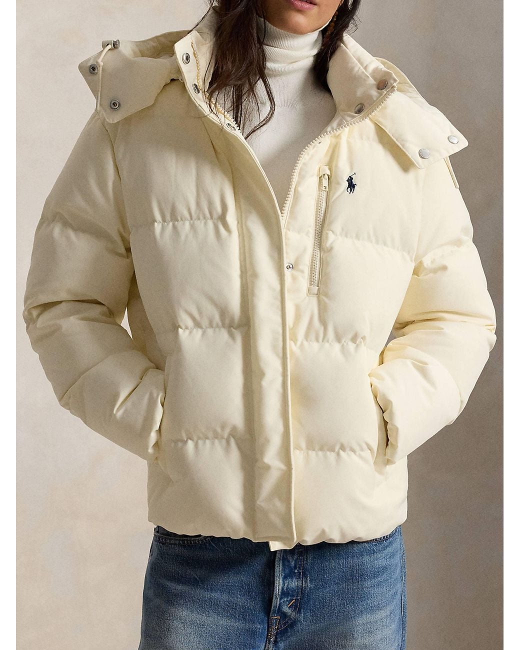 Polo Ralph Lauren Natural Cream Cropped Puffer Jacket