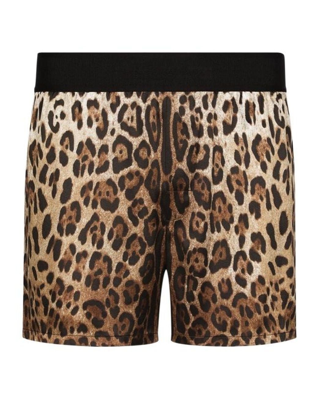 Dolce & Gabbana Black Leopard-Printed Shorts for men