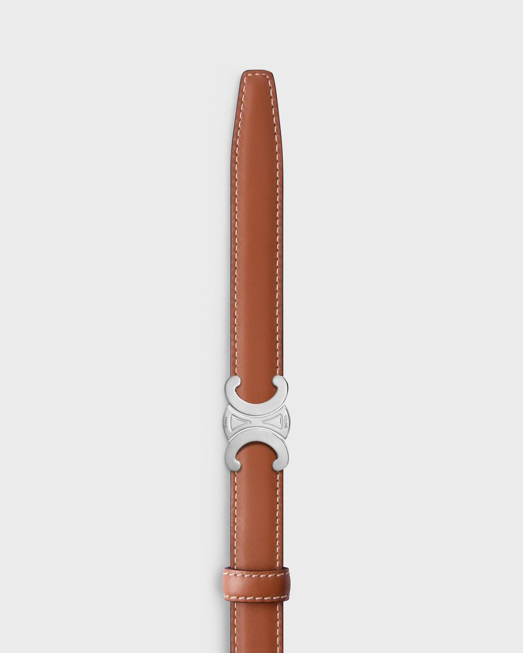 Céline White Triomphe Buckle 18 Mm Reversible Belt