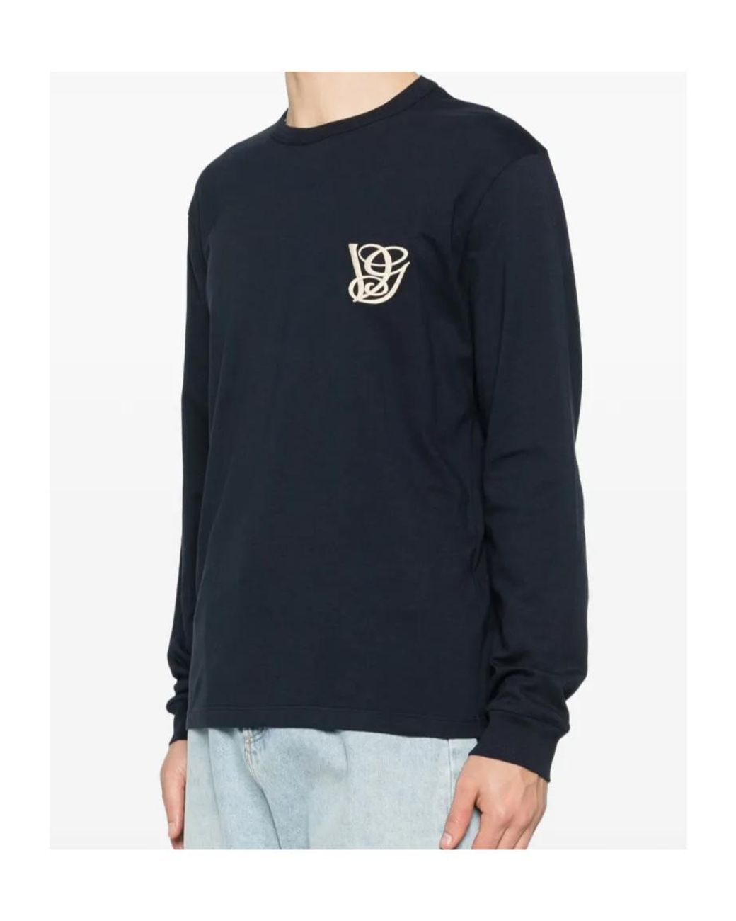 Valentino Blue Long-Sleeved Graphic T-Shirt for men
